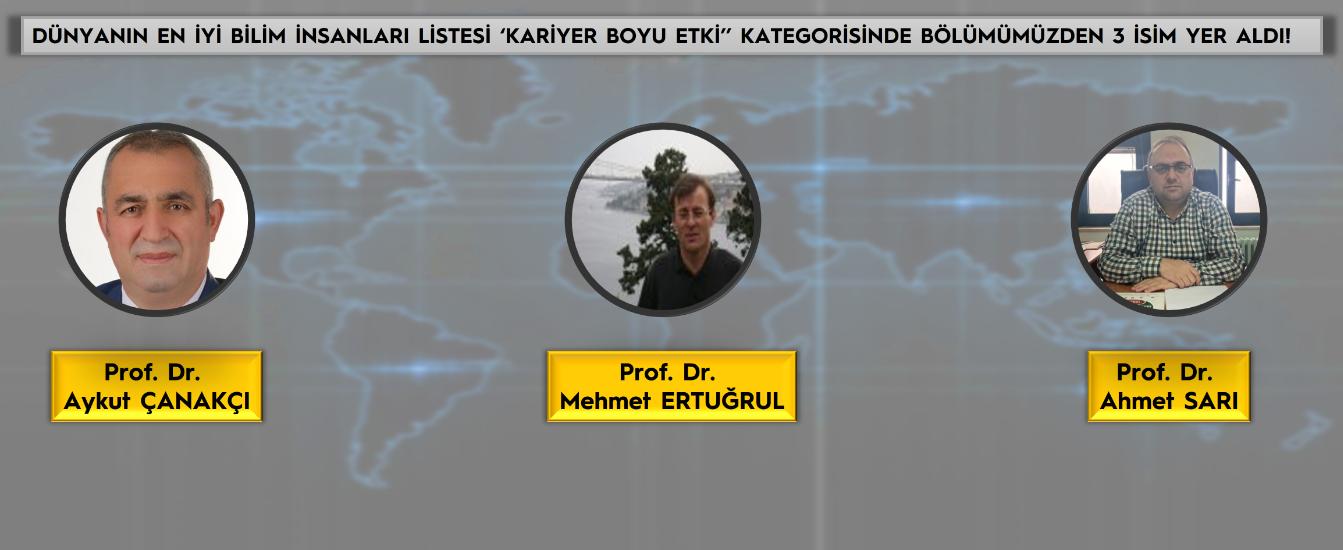 Öğretim Üyelerimiz Kariyer Boyu Etki Kapsamında Dünyanın En İyi %2 Bilim İnsanı Listesinde Yer Aldı