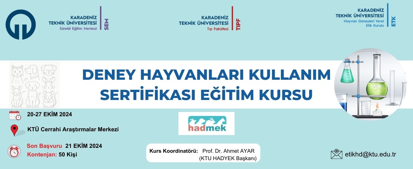 Deney Hayvanları Kullanım Sertifikası Eğitimi